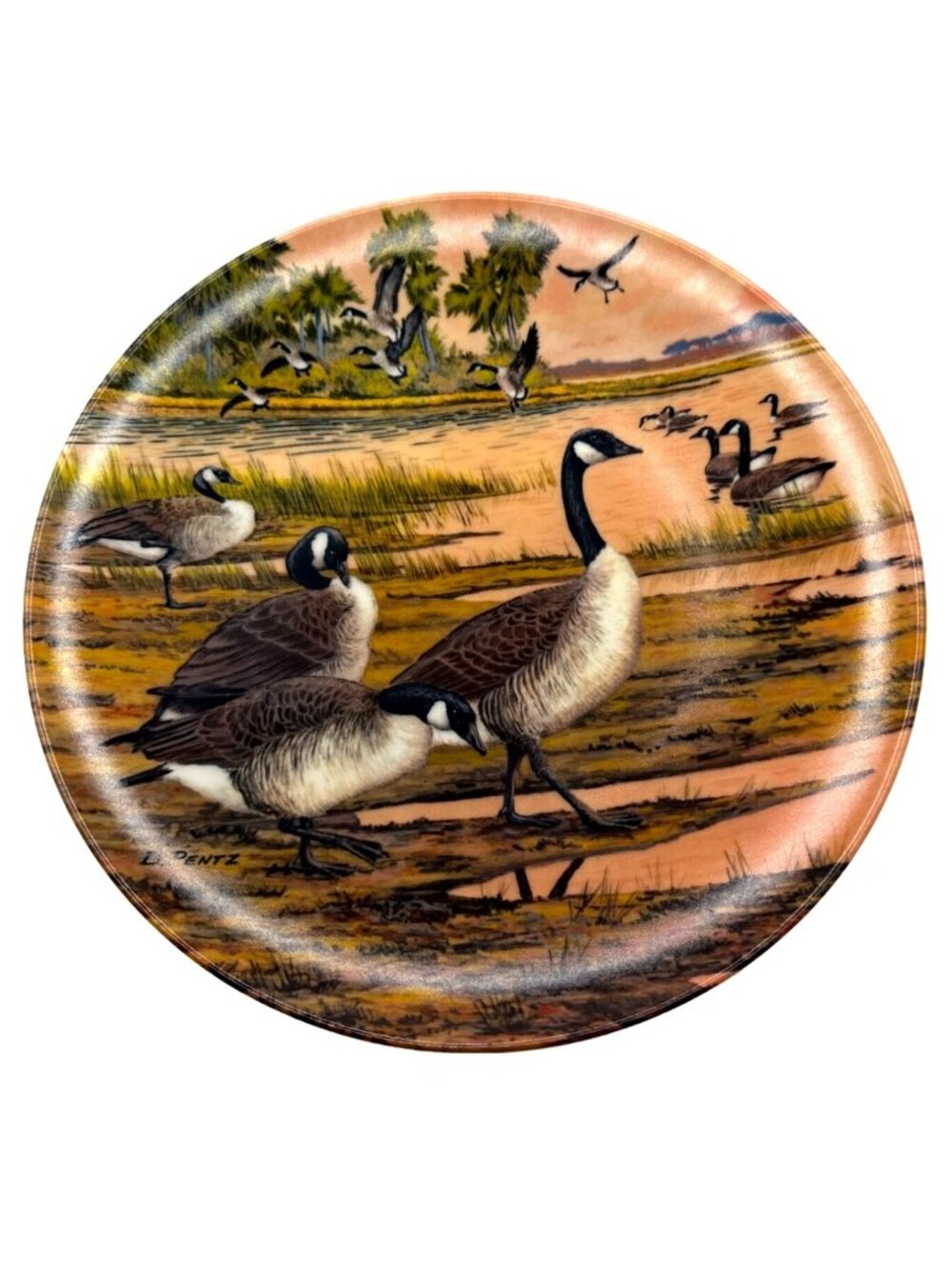 Vintage 1987 Canadian Geese Plate Ltd Edition Winter Home Decor Donald Pentz
